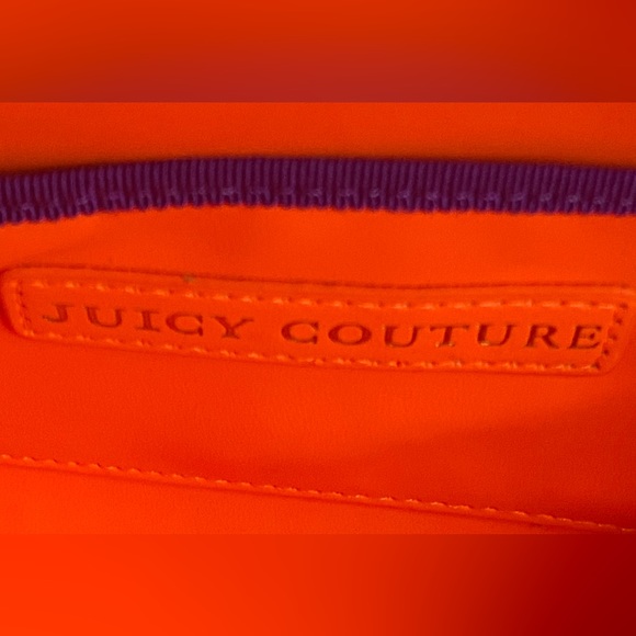 JUICY COUTURE Palm Tree Clutch, Tropical, Redish-Orangey Pink, 10” x 5”, NEW - Picture 9 of 12